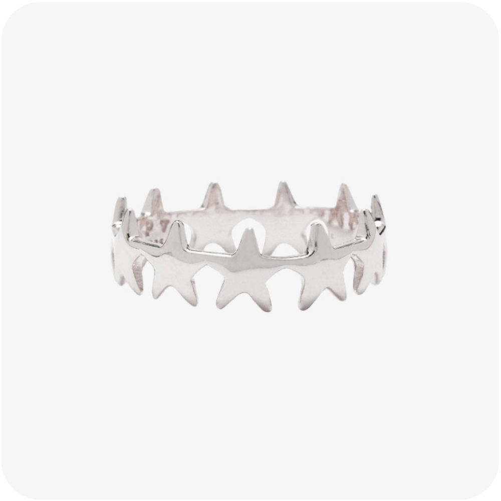 Pura vida Seeing Stars Band Ring Silver Size 7